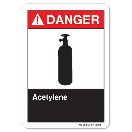 Signmission ANSI Danger, 7" Height, 10" Width, Aluminum, 7" H, 10" W, Landscape, Acetylene, Acetylene OS-DS-A-710-L-19808